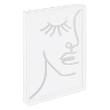 Half-Face Contemporary Glam Acrylic Box USB Operated LED Neon Light - JONATHAN Y